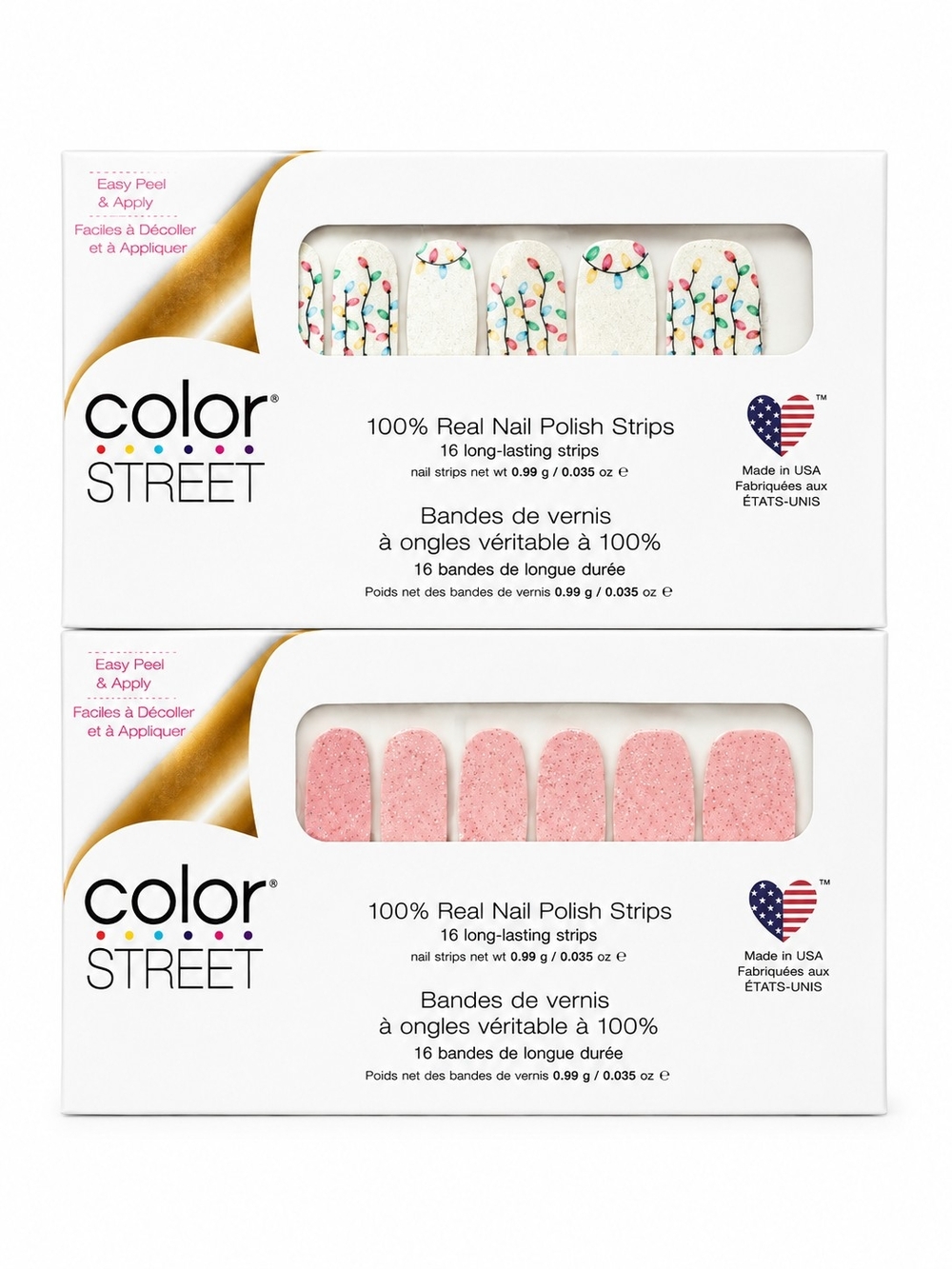 NEW☆Color Street| Nail ART Multicolor String Light & Pink Glitter Strips
